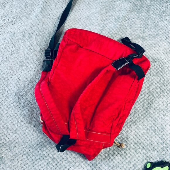 RARE 90s Vintage Kipling Oversized Large Logo Red Backpack Traveling Retro - Picture 8 of 8